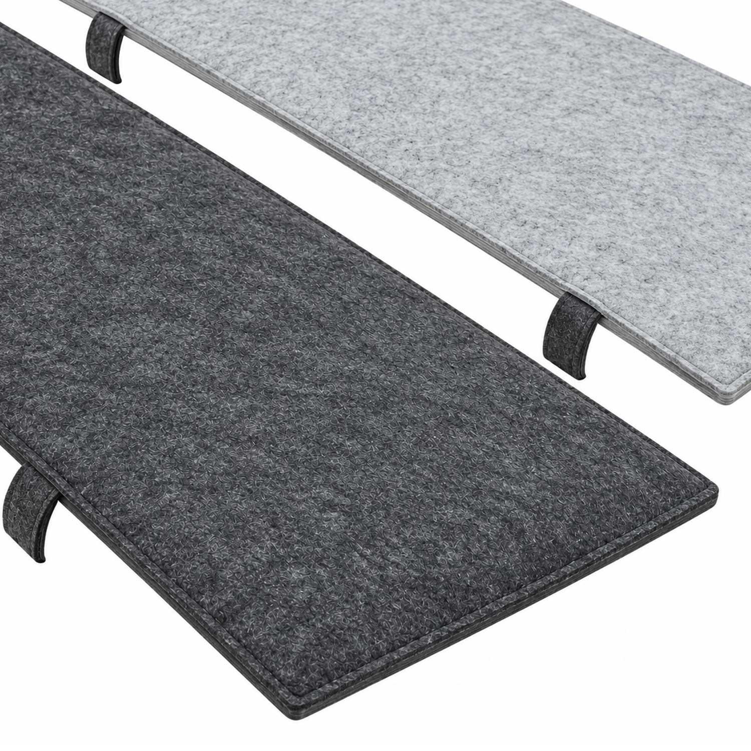 BIERBANKAUFLAGE Filz, 2er Set, Grau, 120/25/1 cm - Grau, Kunststoff (25/1/120cm) - Dunedesign
