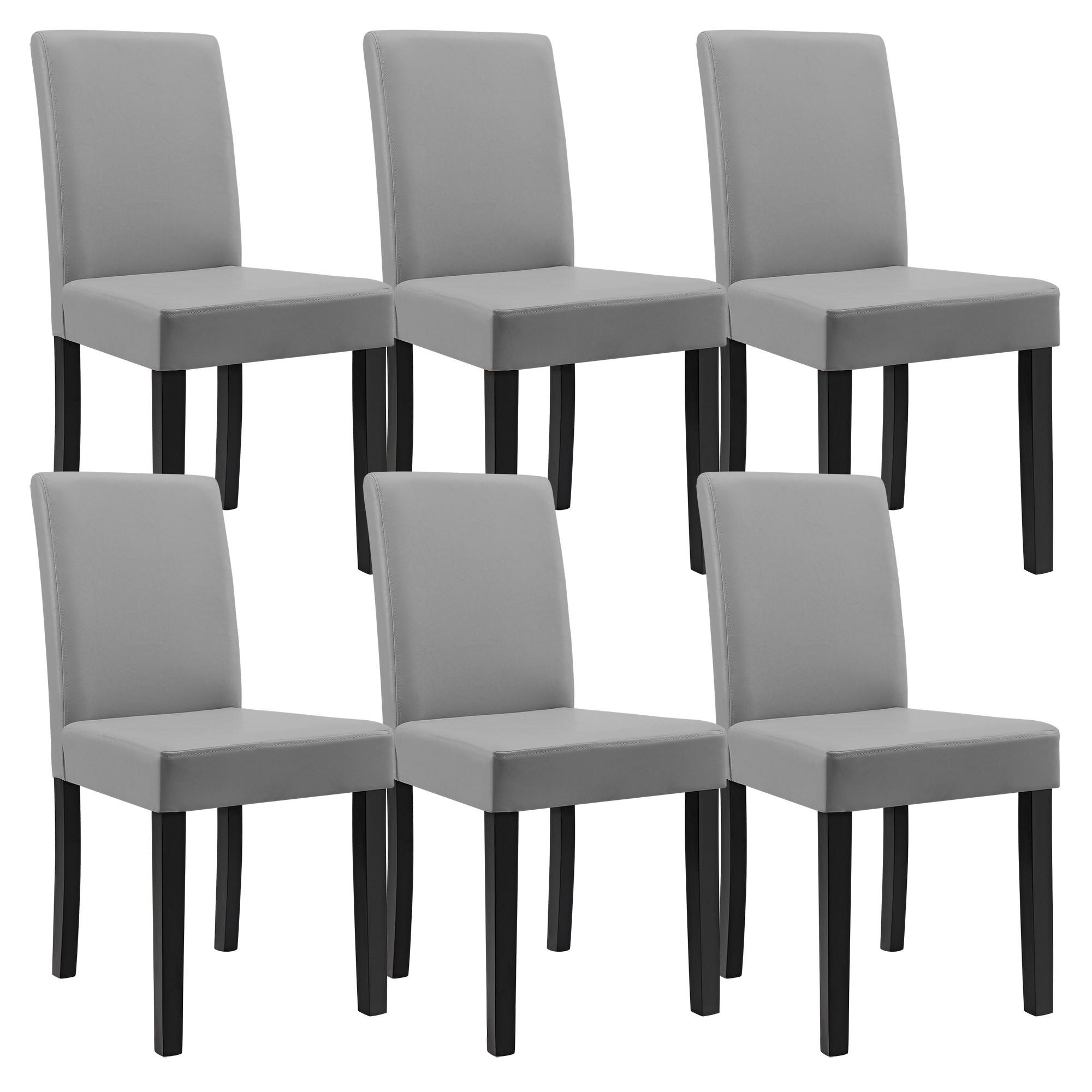 ESSZIMMERSTUHL-SET 6 TLG. Hamburg - Hellgrau, Holz/Kunststoff (43/89/54cm) - [en.casa]