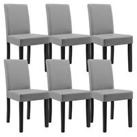 ESSZIMMERSTUHL-SET 6 TLG. Hamburg - Hellgrau, Holz/Kunststoff (43/89/54cm) - [en.casa]