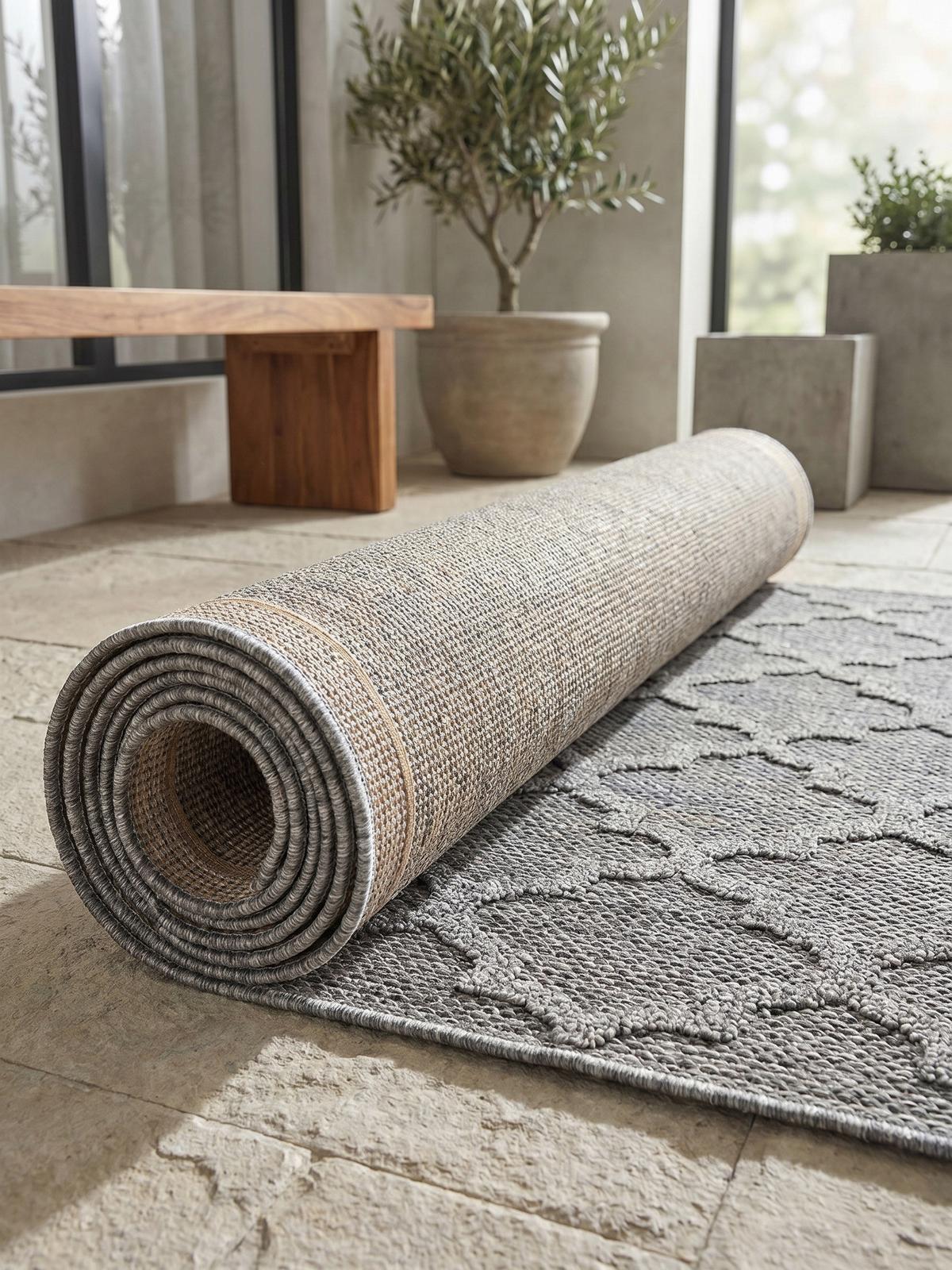 TEPPICH Outdoor IMST in Grau, im Skandi-Stil, 80 x 250 cm - Grau, Textil (80/250cm) - KADIMA DESIGN