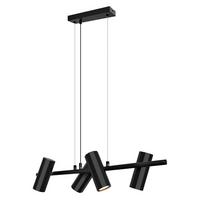 PENDELLEUCHTE Stärke 4-flammig 66/6/170 cm - Schwarz, Metall (66/6/170cm) - Nettlife