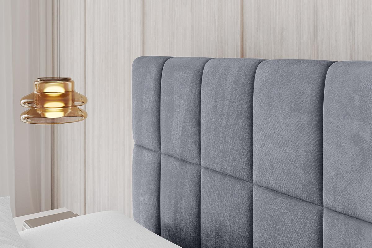 POLSTERBETT mit Bettkasten und Lattenrost, Boxbett ohne Matratze - AMEA 140x200 Grau - Grau, Holzwerkstoff/Textil (140/200cm) - ALTDECOR
