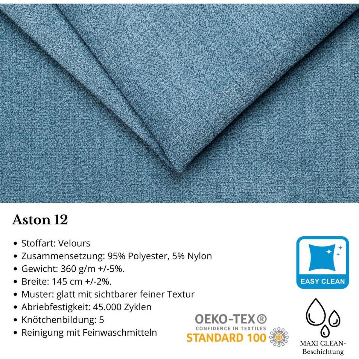 OHRENSESSEL Leonardo blau - Blau/Buchefarben, Holz/Textil (88/118/86cm) - Beautysofa