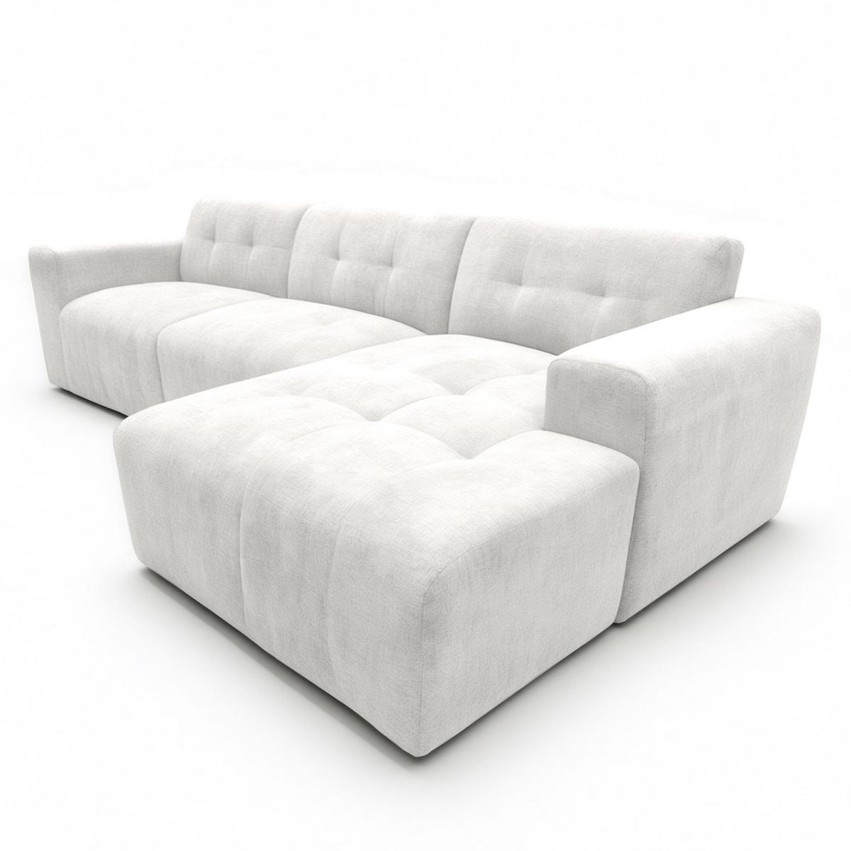 ECKSOFA L Form Corlu Weiß 310/165/78 cm – stilvolle kleine Eckcouch Rechts - Schwarz/Weiß, Kunststoff/Textil (165/310cm) - AX Living
