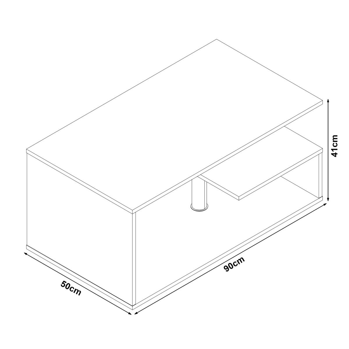 COUCHTISCH Haarlem 50/90/41 - Hellgrau, Holzwerkstoff (90/50/41cm) - [en.casa]