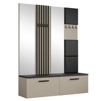 GARDEROBENSCHRANK MODULO 161,2/204/40 cm Modern Garderobe-Set Kaschmir - Kaschmir/Schwarz, Holzwerkstoff (161.2/204/40cm) - MASSENO