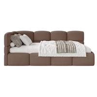 JUGENDBETT Cloudy Braun 120 x 200 cm - Schwarz/Braun, Kunststoff/Textil (120/200cm) - Selsey