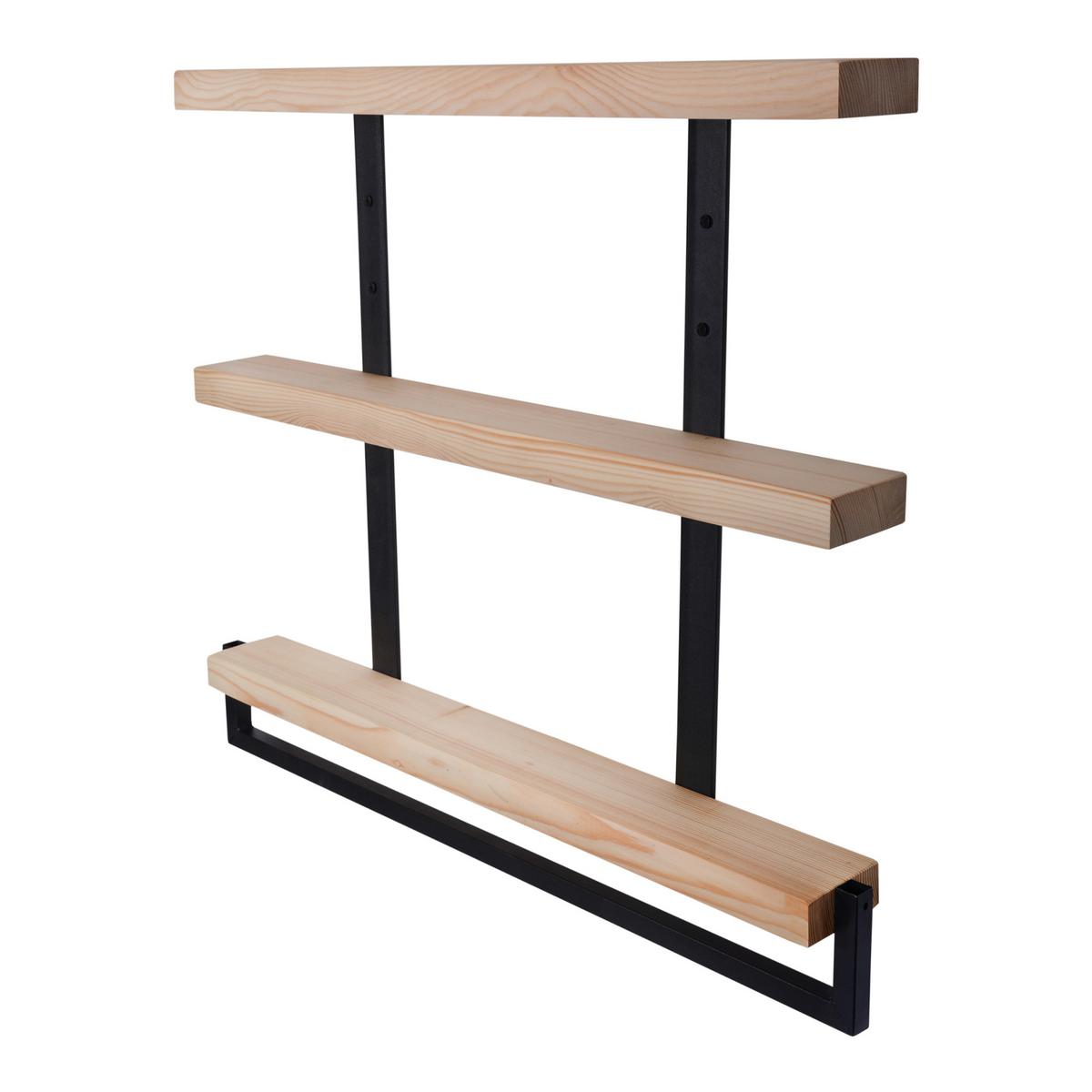 WANDREGAL Nykøbing - Naturfarben, Holz (79/67.5/8.5cm) - [en.casa]