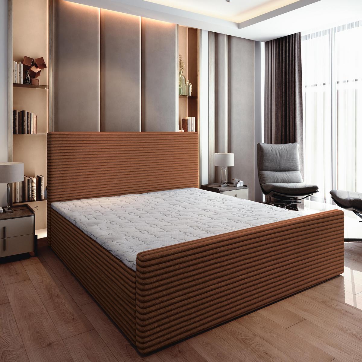 BOXBETT BRENTO 160x200 cm mit Matratze und Topper - Kupferfarben - Kupferfarben, Holz (160/200cm) - MASSENO