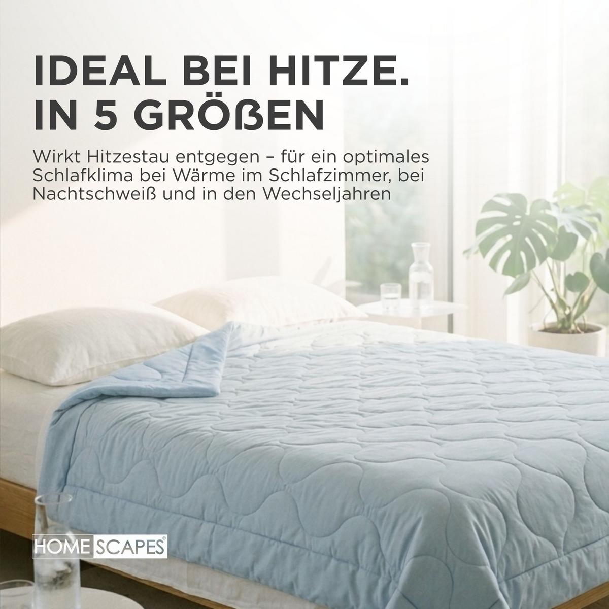 KÜHLDECKE hellblau, 155/220 cm - Hellblau, Textil (155/220cm) - Homescapes