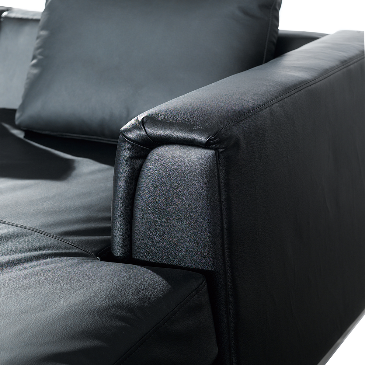 ECKSOFA Leder Schwarz rechtsseitig Oslo - Schwarz, Leder (270/151cm) - Beliani