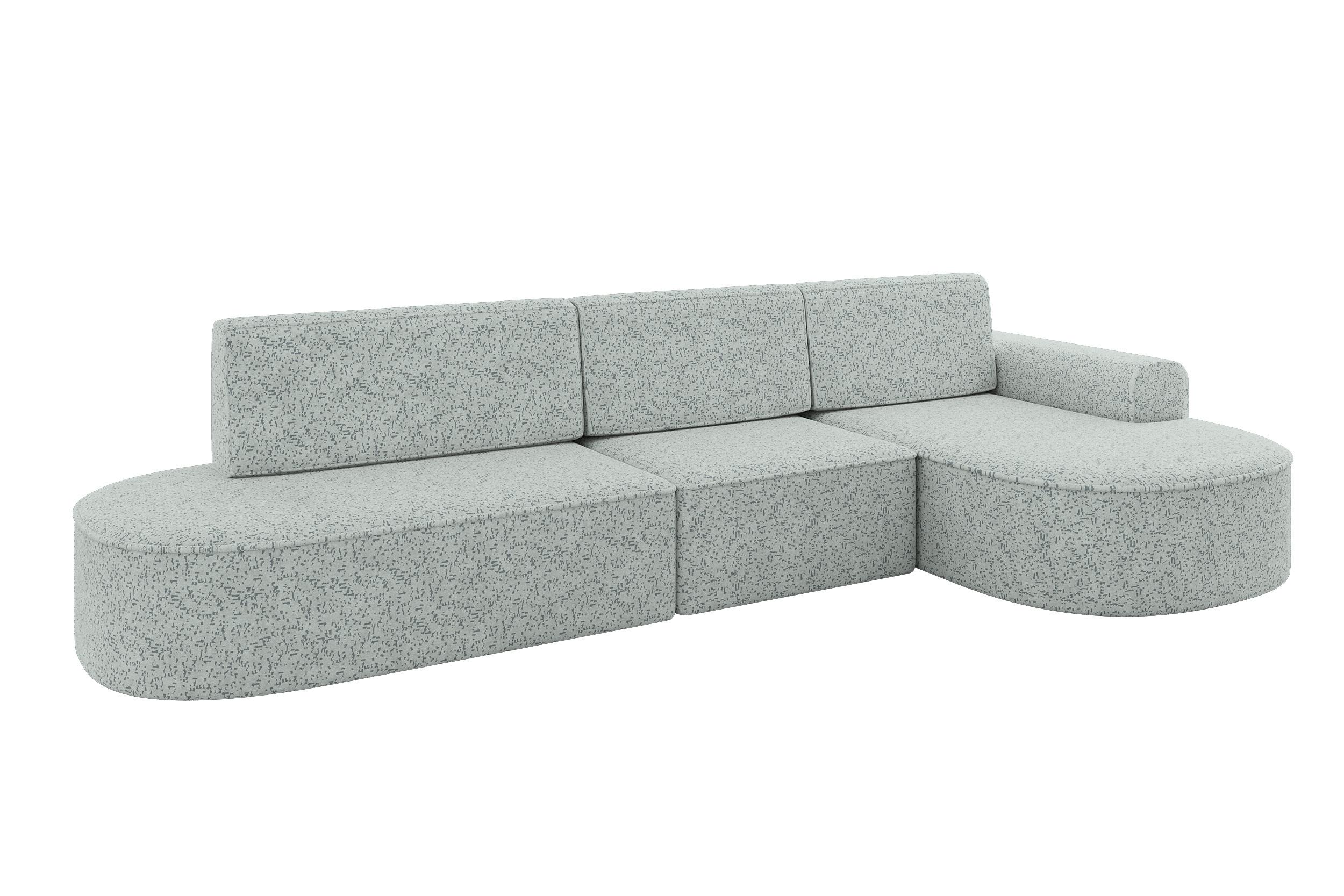 ECKSOFA mit Schlaffunktion Ottomane RECHTS MARI L2-S 368X167X85 Grün Velours - Smaragdgrün/Schwarz, Holzwerkstoff/Kunststoff (167/368cm) - ALTDECOR