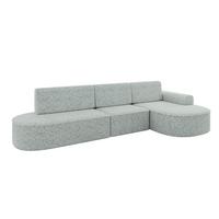 ECKSOFA mit Schlaffunktion Ottomane RECHTS MARI L2-S 368X167X85 Grün Velours - Smaragdgrün/Schwarz, Holzwerkstoff/Kunststoff (167/368cm) - ALTDECOR
