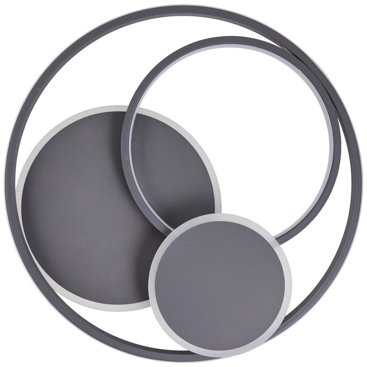 DECKENLEUCHTE Runda G99371/22 - Grau, Metall (50/50/7cm) - Brilliant
