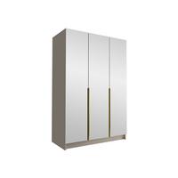 KLEIDERSCHRANK Calia III - Beige/Goldfarben, Holzwerkstoff/Metall (150/215/58cm) - MIRJAN24