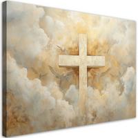 LEINWANDBILD Künstlerische und religiöse Werke 120x80cm - Beige, Textil (120/80cm) - Feeby