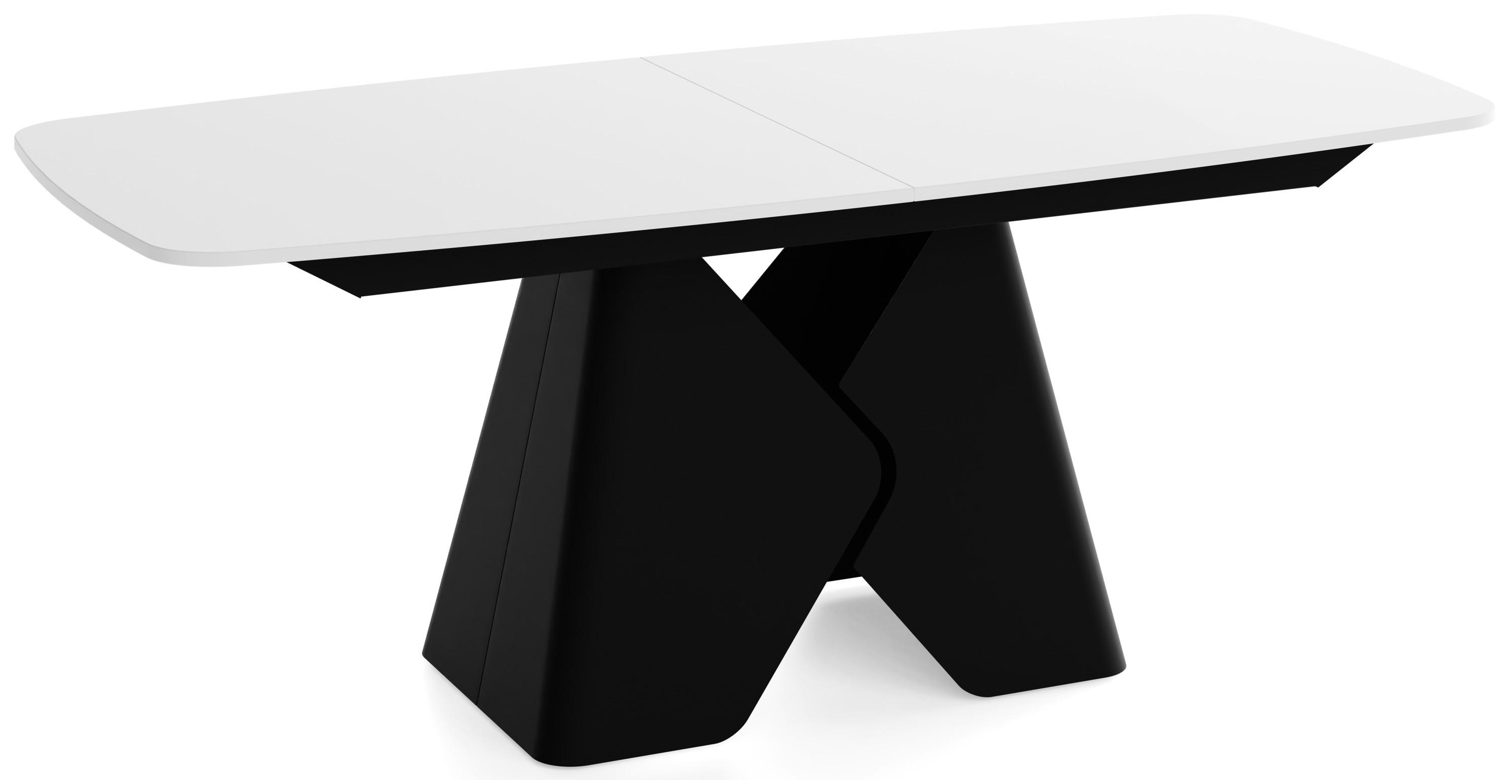 ESSTISCH Vanta rechteckig ausziehbar verlängerbar mit Schwarzem Metallgestell, Weiß 200-290/90/76 cm - Schwarz/Weiß, Holzwerkstoff/Metall (90/290/76cm) - WFL GROUP