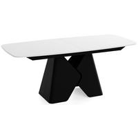 ESSTISCH Vanta rechteckig ausziehbar verlängerbar mit Schwarzem Metallgestell, Weiß 200-290/90/76 cm - Schwarz/Weiß, Holzwerkstoff/Metall (90/290/76cm) - WFL GROUP