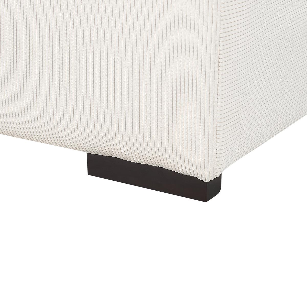 OTTOMANE Cord Cremeweiß Lungo - Creme, Textil (80/35/80cm) - Beliani