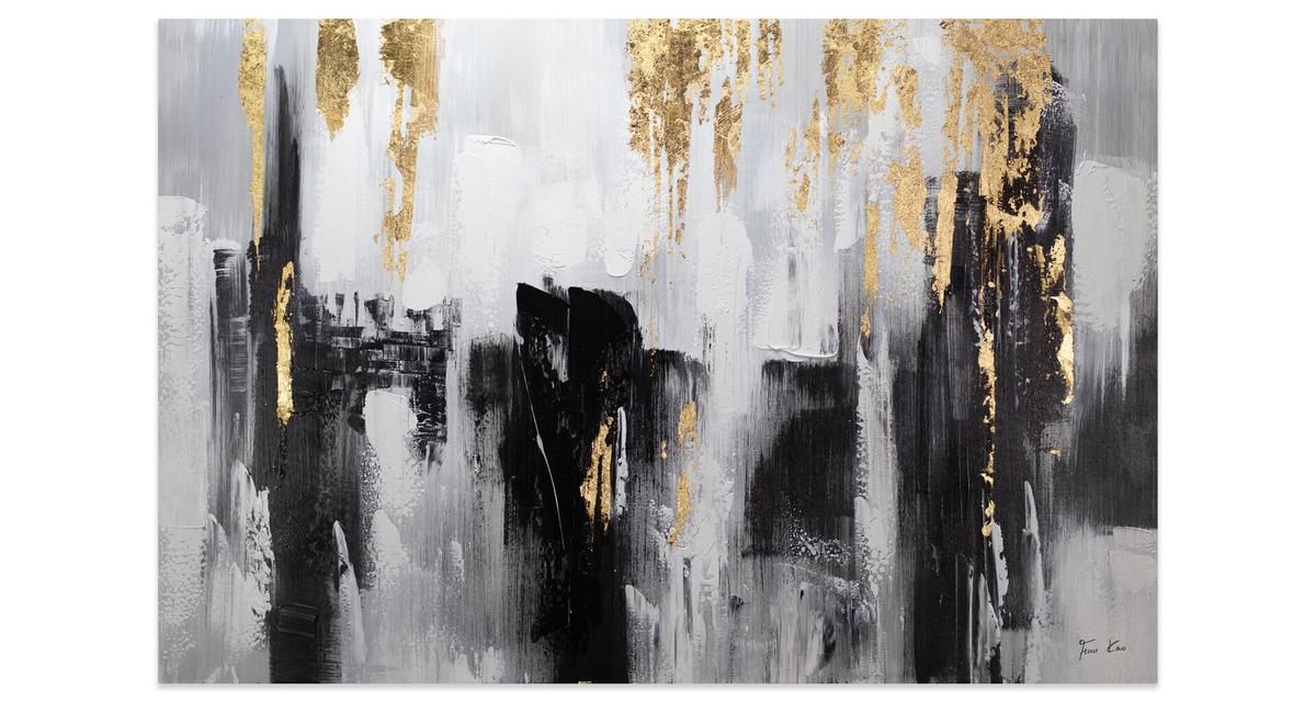 ÖLGEMÄLDE 120/80 cm - Schwarz, Holz/Textil (120/80cm) - KUNSTLOFT
