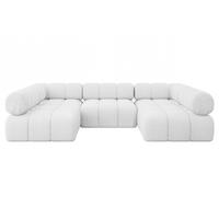 WOHNLANDSCHAFT modulares Sofa Garvo-U1 - 285x190x70 cm Weiß Bouclé - Weiß, Holzwerkstoff/Textil (285/70/190cm) - ALTDECOR