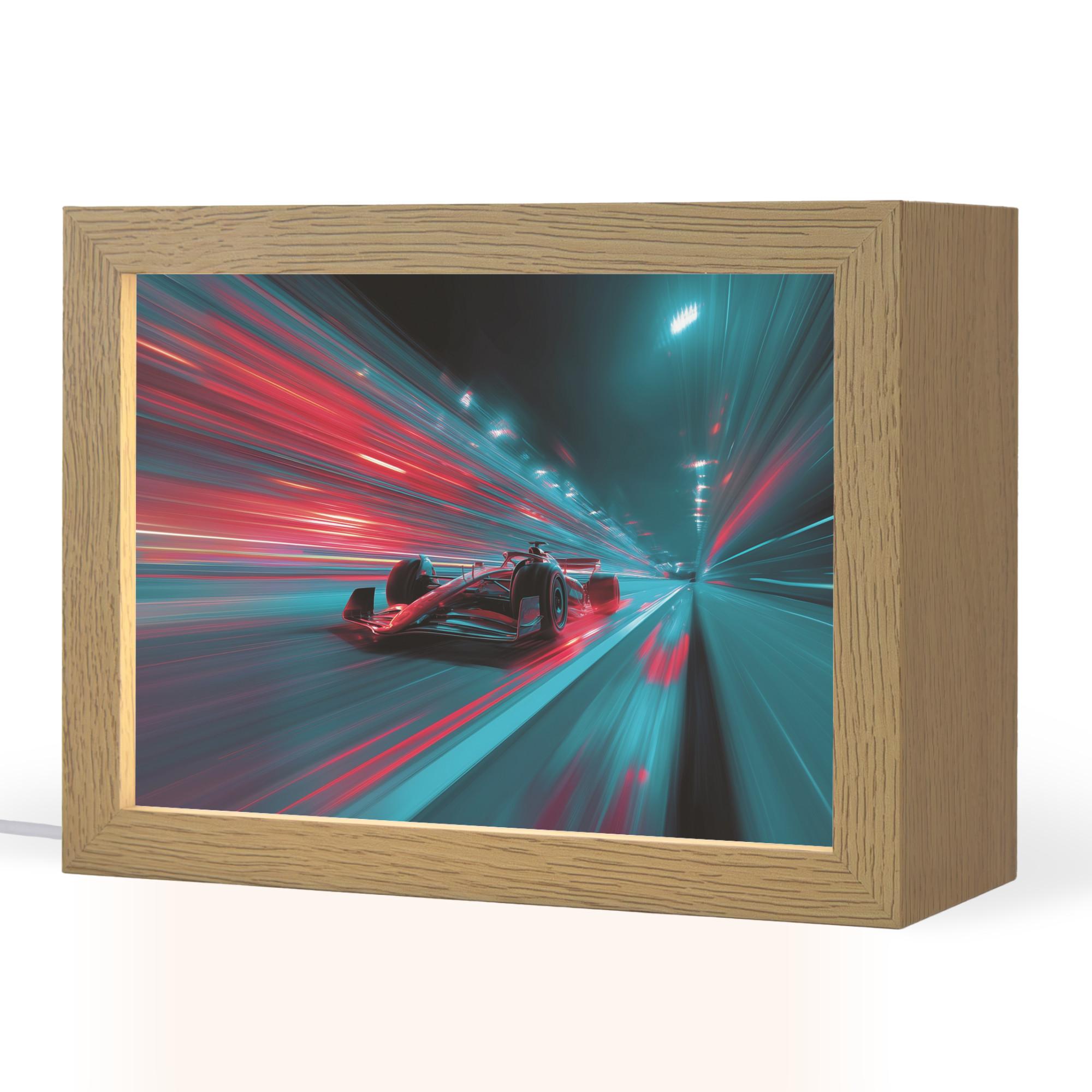 NACHTTISCHLAMPE Rennwagen - Rot - Geschwindigkeit 20x15 cm - Türkis, Holzwerkstoff (8/20/15cm) - OnlyWow