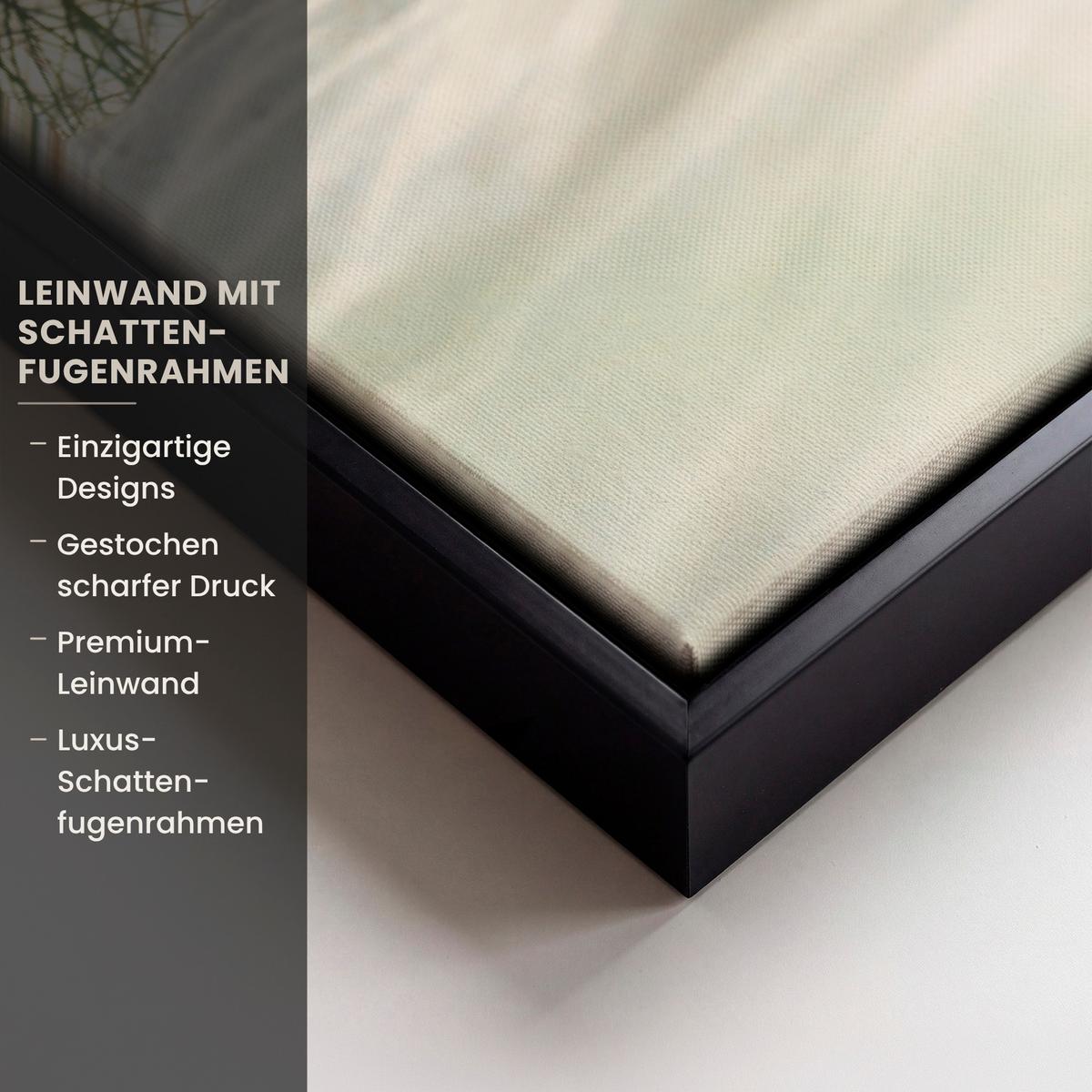 LEINWAND Bilder mit Rahmen - Dünen mit Strandhafer in der Sonne des Nationalparks Schleswig-Holsteinisches Wattenmeer - 40x60 - Creme, Textil (40/60cm) - MuchoWow