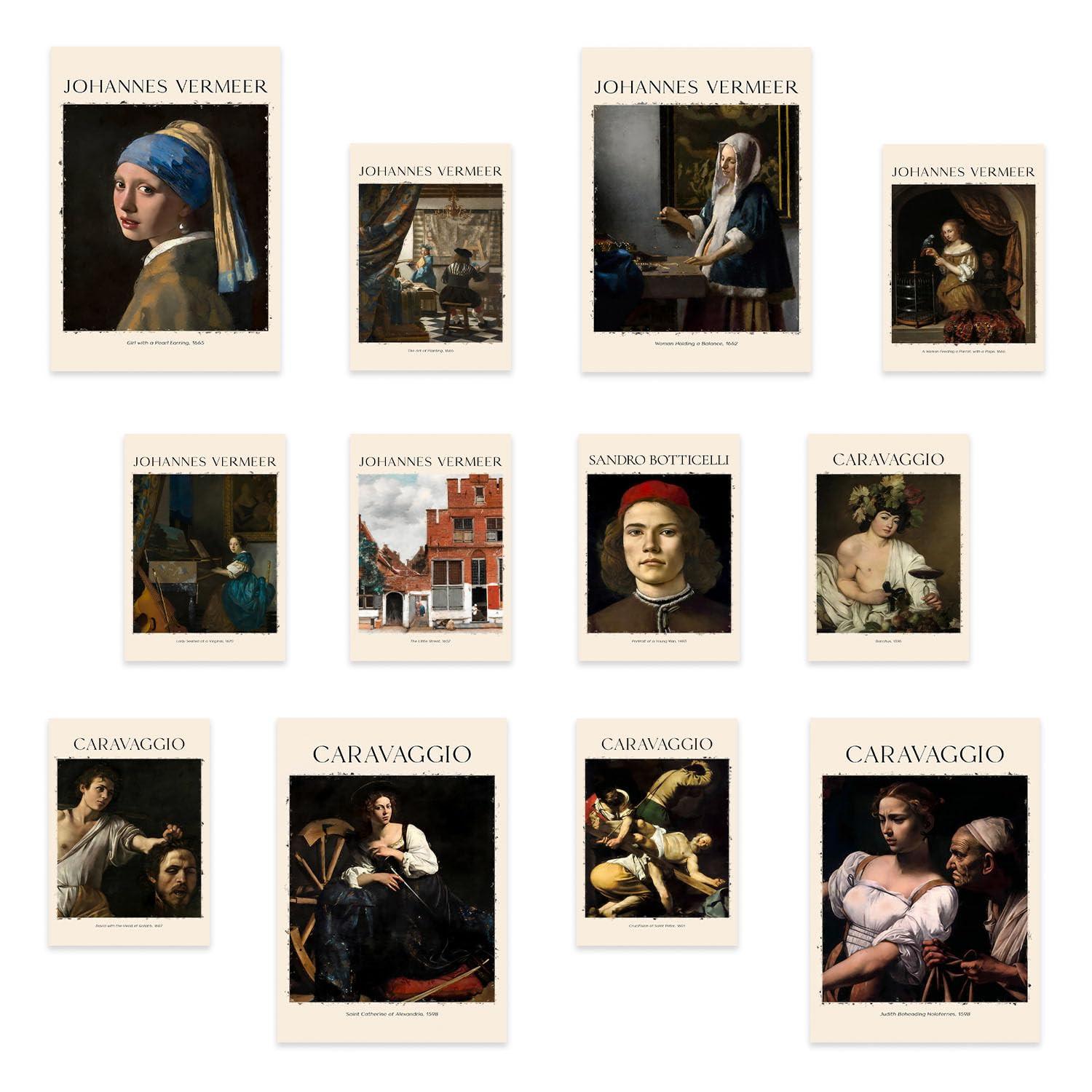 POSTER Set Mit 12 Meisterwerke Sammlung A3 Rahmenlos - Klar, Papier (29.7/5/42cm) - Nacnic