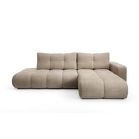 ECKSOFA DUCA R-S Beige Chenille mit Schlaffunktion - Sandfarben, Holz (266.5/266.5cm) - MASSENO