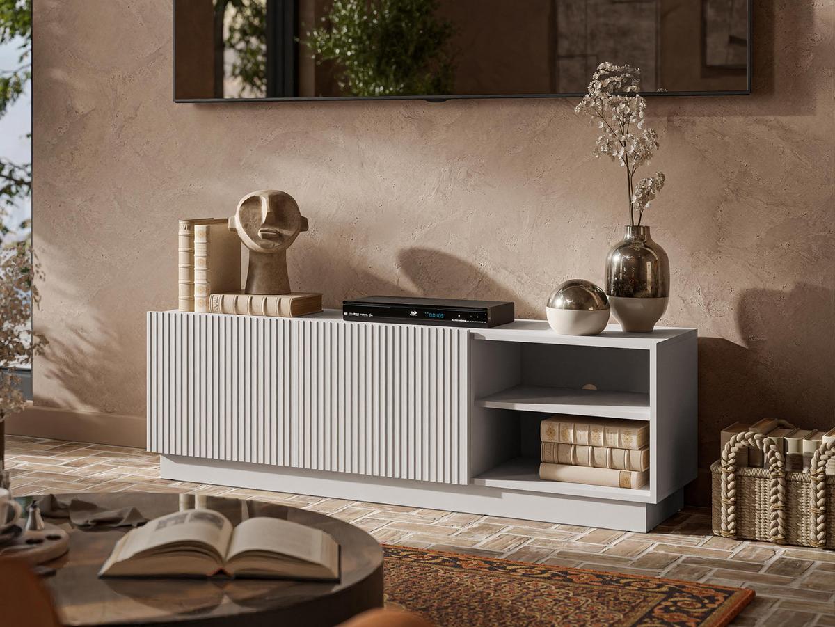 TV-ELEMENT Liverti 150 2D - Kaschmir/Schwarz, Holzwerkstoff/Kunststoff (150/48/42cm) - MIRJAN24