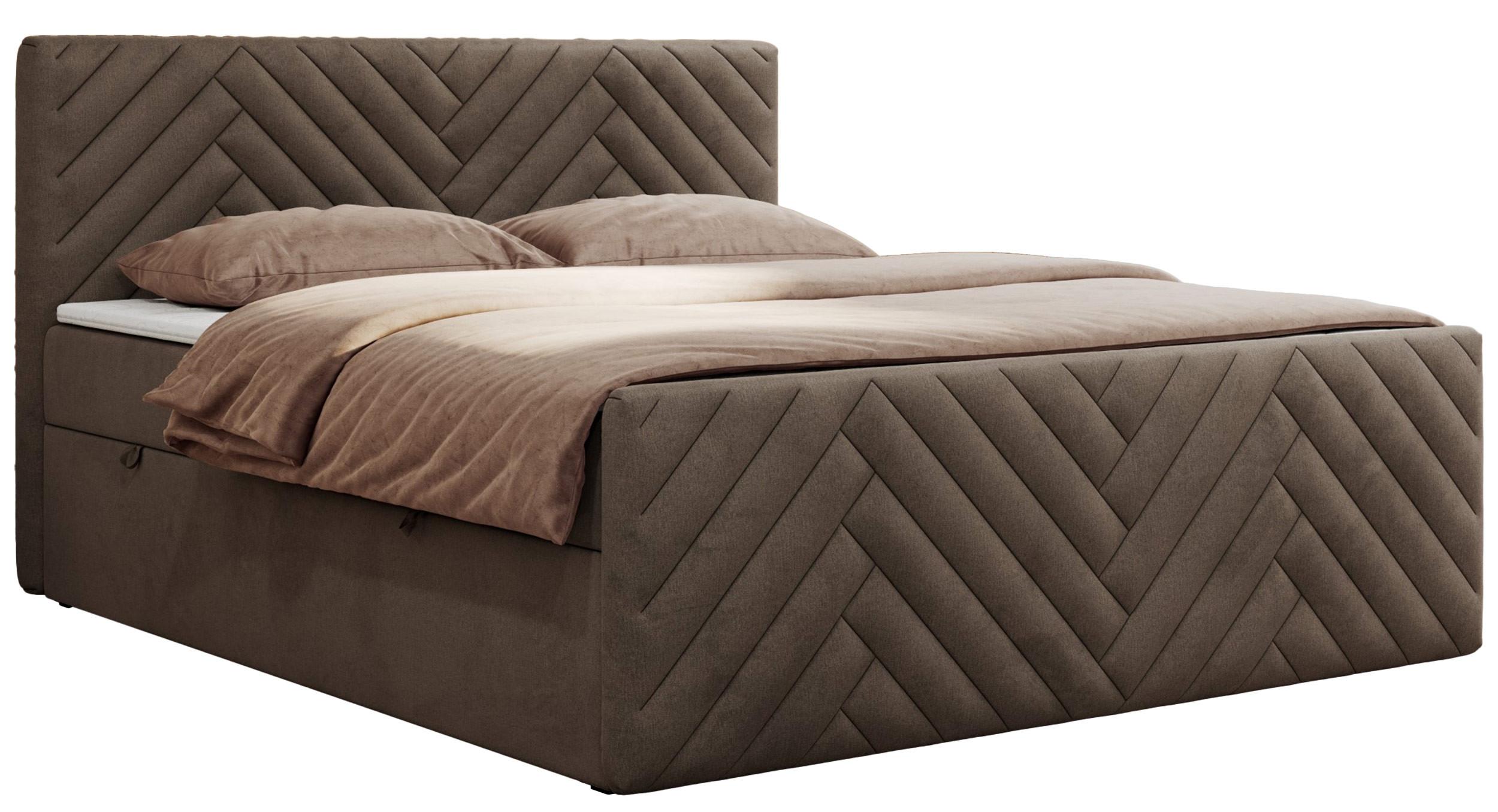 BOXBETT PARIS DUO 180/200 - Braun Velvet - H4 - Braun, Holz/Textil (180/200cm) - MKS