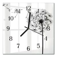 WANDUHR aus Glas 30x30 cm - Löwenzahn - Schwarz, Glas (30/30/0.4cm) - TULUP