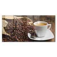 WANDUHR aus Glas 60x30 cm - Kaffee - Braun, Glas (60/30/0.4cm) - TULUP