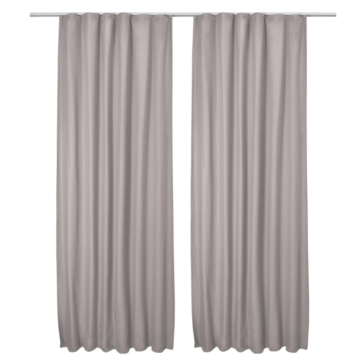 VORHANG Amelie TK mit Kräuselband 140x245cm Grau (2tlg) - Grau, Textil (140/245/1cm) - Beautissu 
