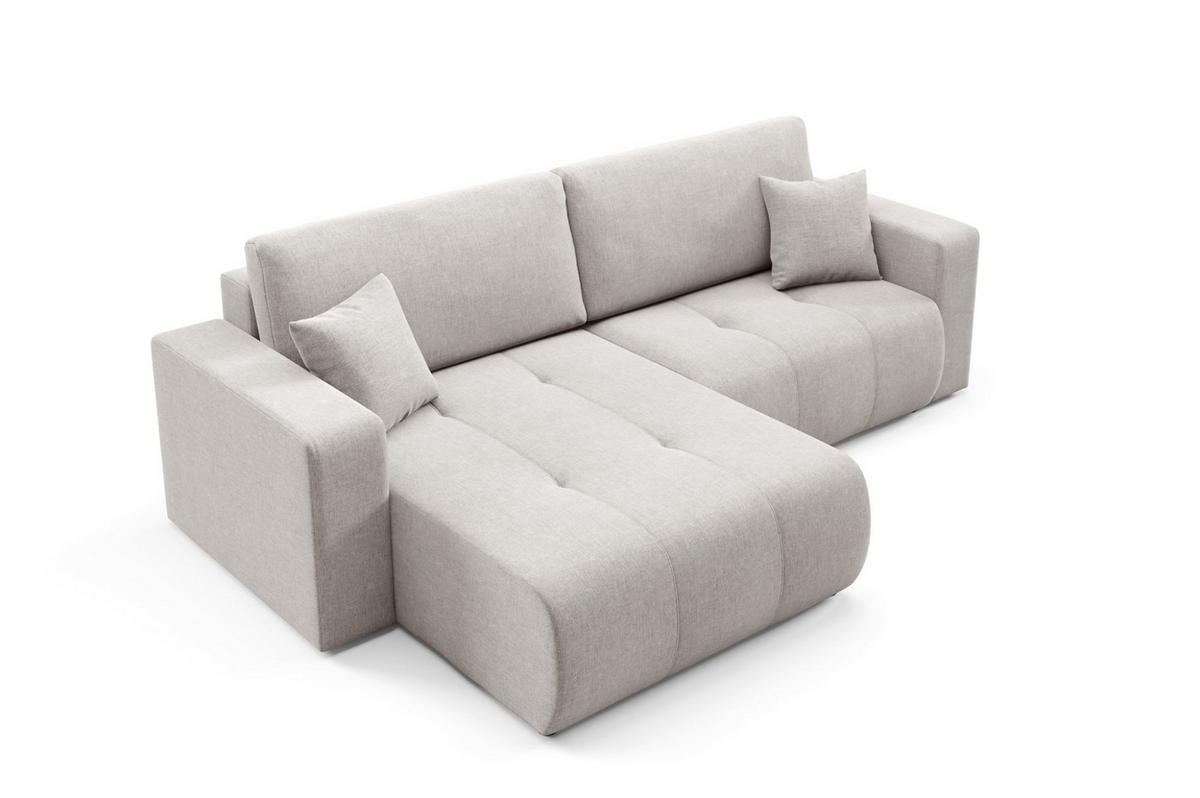 ECKSOFA Augusto - Hellgrau, Holzwerkstoff/Textil (244/149cm) - Fun Möbel