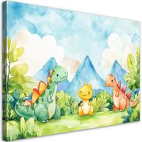 WANDBILD lustige bunte dinosaurier - Multicolor, Textil (60/40cm) - Feeby