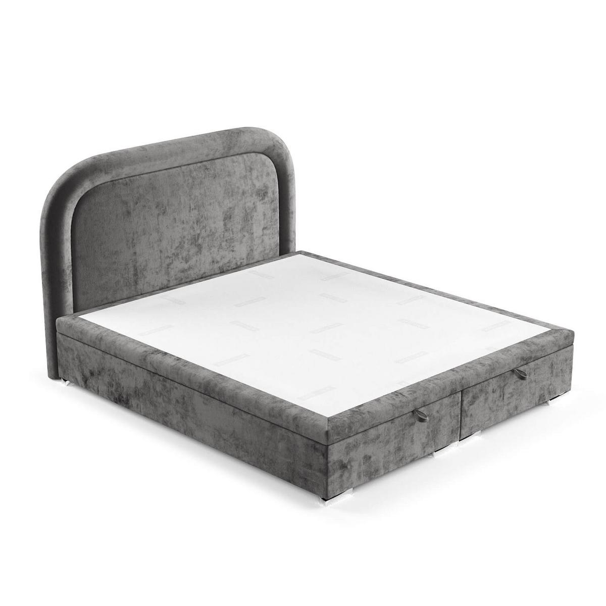 POLSTERBETT Harmony mit Stauraum 180/200 cm Stahl im Lotta Stoff - Chromfarben/Graphitfarben, Holz/Holzwerkstoff (180/200cm) - AltaBeds