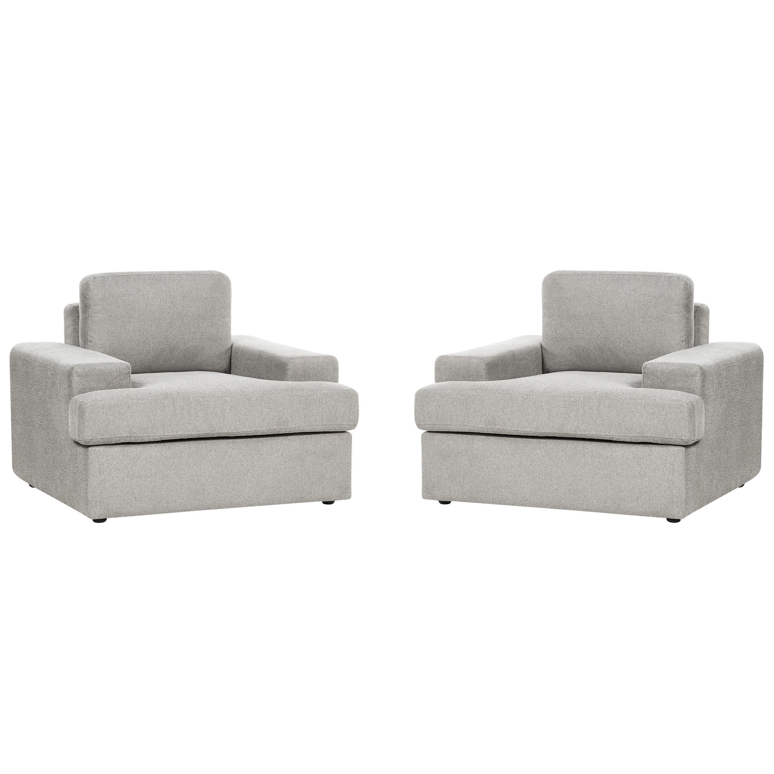 SESSEL 2er-Set hellgrau Alla - Grau, Textil (108/85/103cm) - Beliani