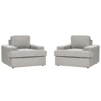 SESSEL 2er-Set hellgrau Alla - Grau, Textil (108/85/103cm) - Beliani