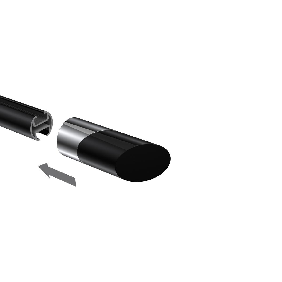 ENDSTÜCKE FÜR GARDINENSTANGEN 20 mm Ø, Verano Chrom/Schwarz, Packung 2 Stück - Chromfarben/Schwarz, Metall (6.1/2.5/2.5cm) - INTERDECO