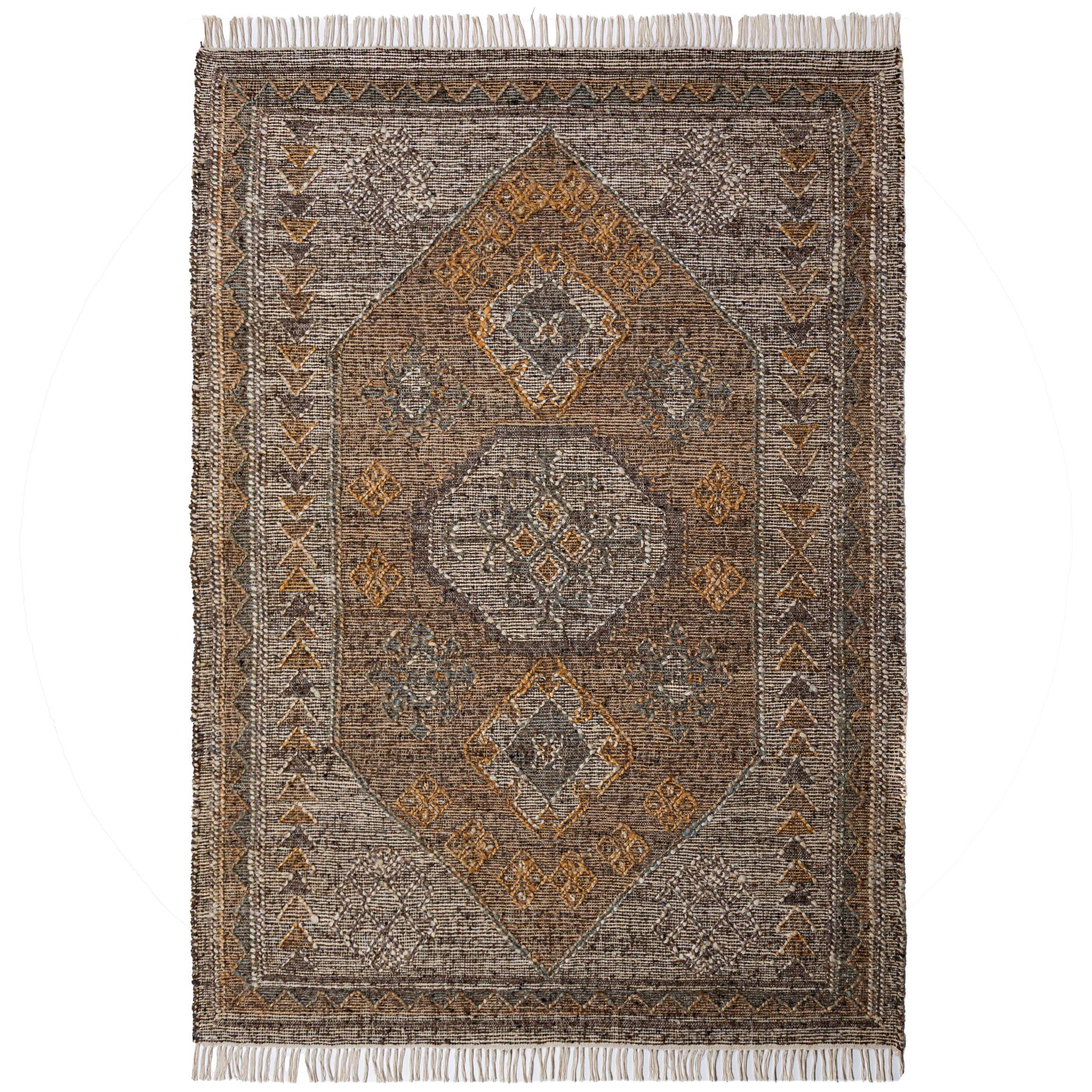 NATURTEPPICH handgewebt BERMEO, im Vintage-Stil, aus Jute, Natur, 200 x 290 cm - Beige, Textil (290/200cm) - KADIMA DESIGN