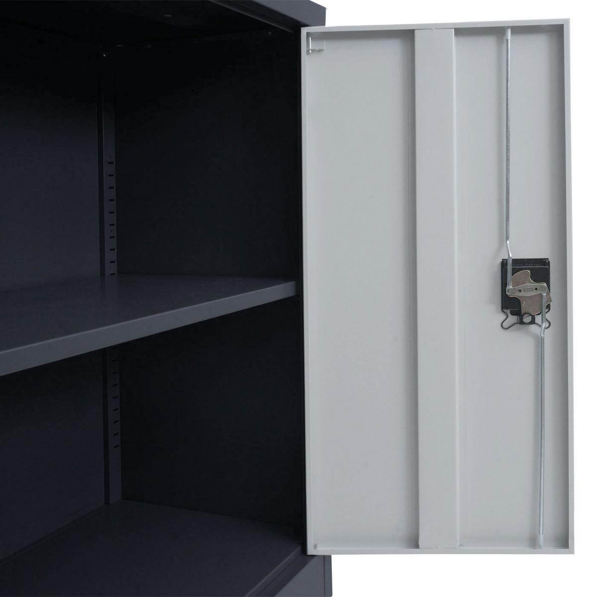 AKTENSCHRANK Dunkelgrau, Hellgrau - Dunkelgrau/Hellgrau, Metall (80/98/40cm) - MCW