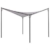 PERGOLA Stahl grau 300/300 cm Aventine - Schwarz/Grau, Kunststoff (300/260/300cm) - Beliani