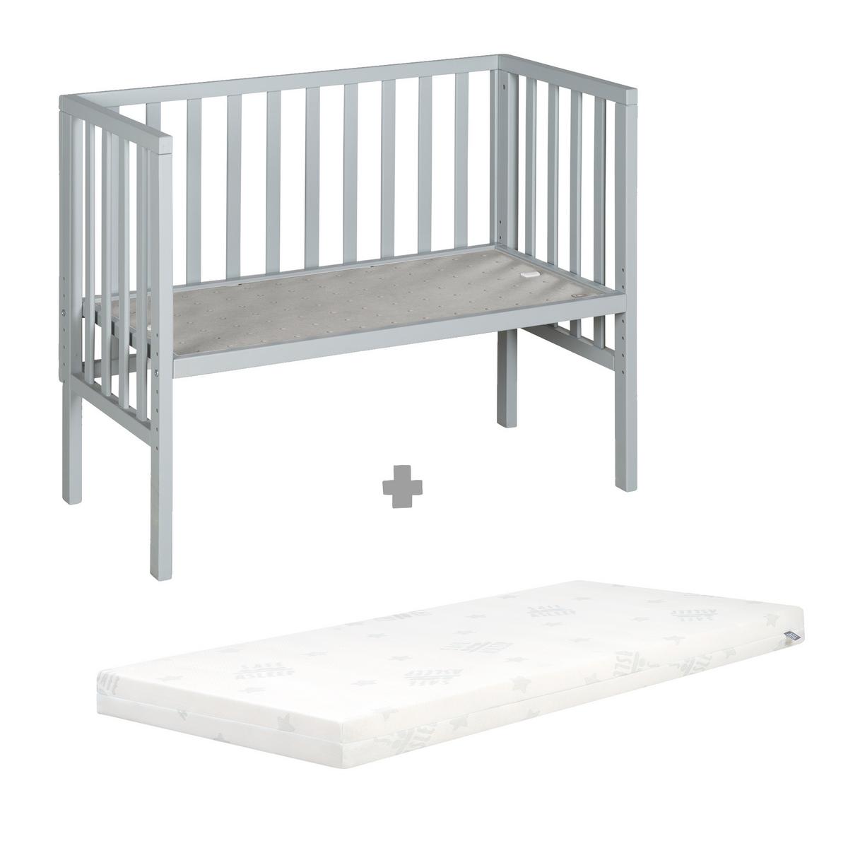 BEISTELLBETT 3in1 Set 90 x 45 cm - Taupe/Weiß, Holzwerkstoff (45/90cm) - Roba