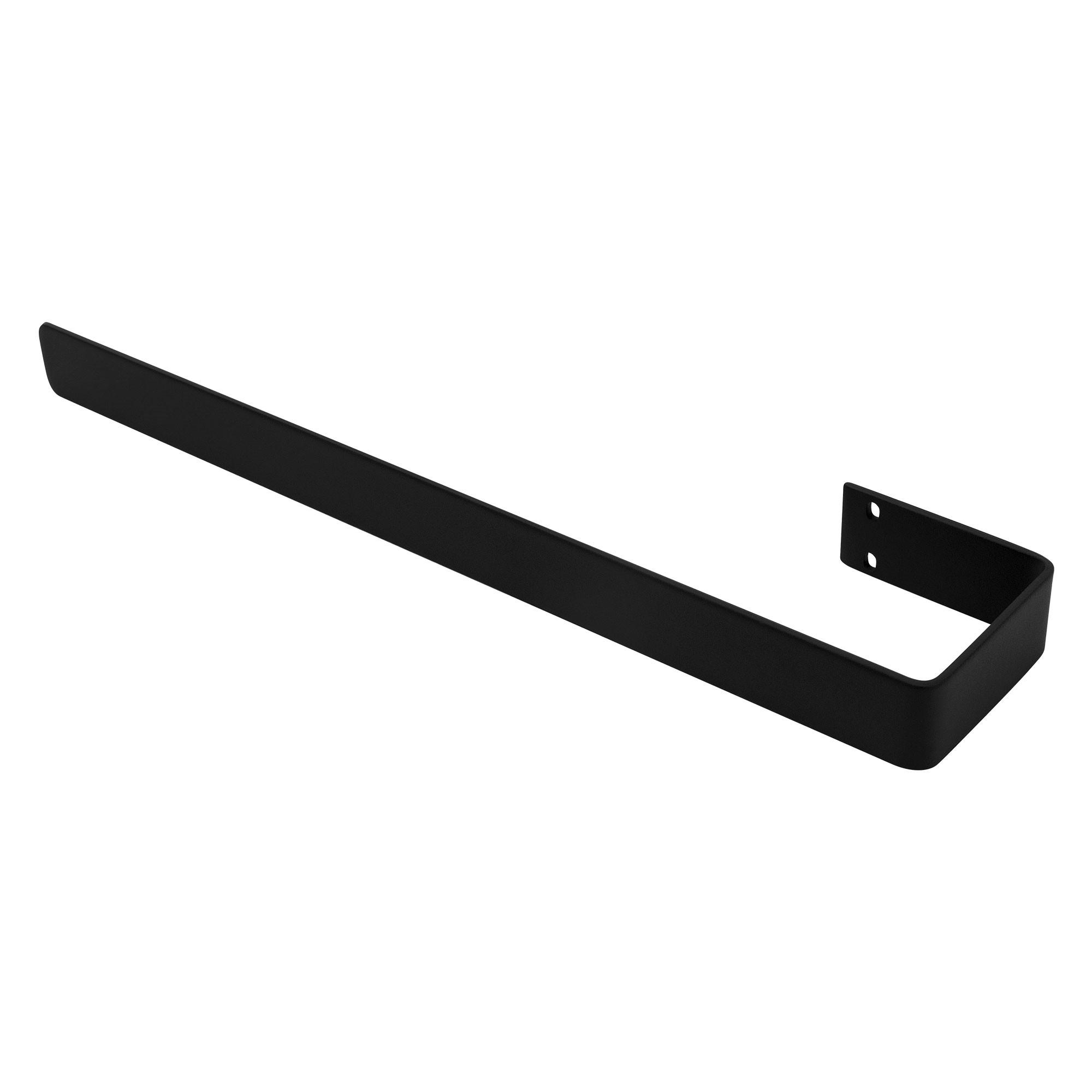 HANDTUCHHALTER 50 cm aus Stahl Schwarz Wandmontage für Bad & Küche - Schwarz, Metall (10/4/50cm) - LuxeBath
