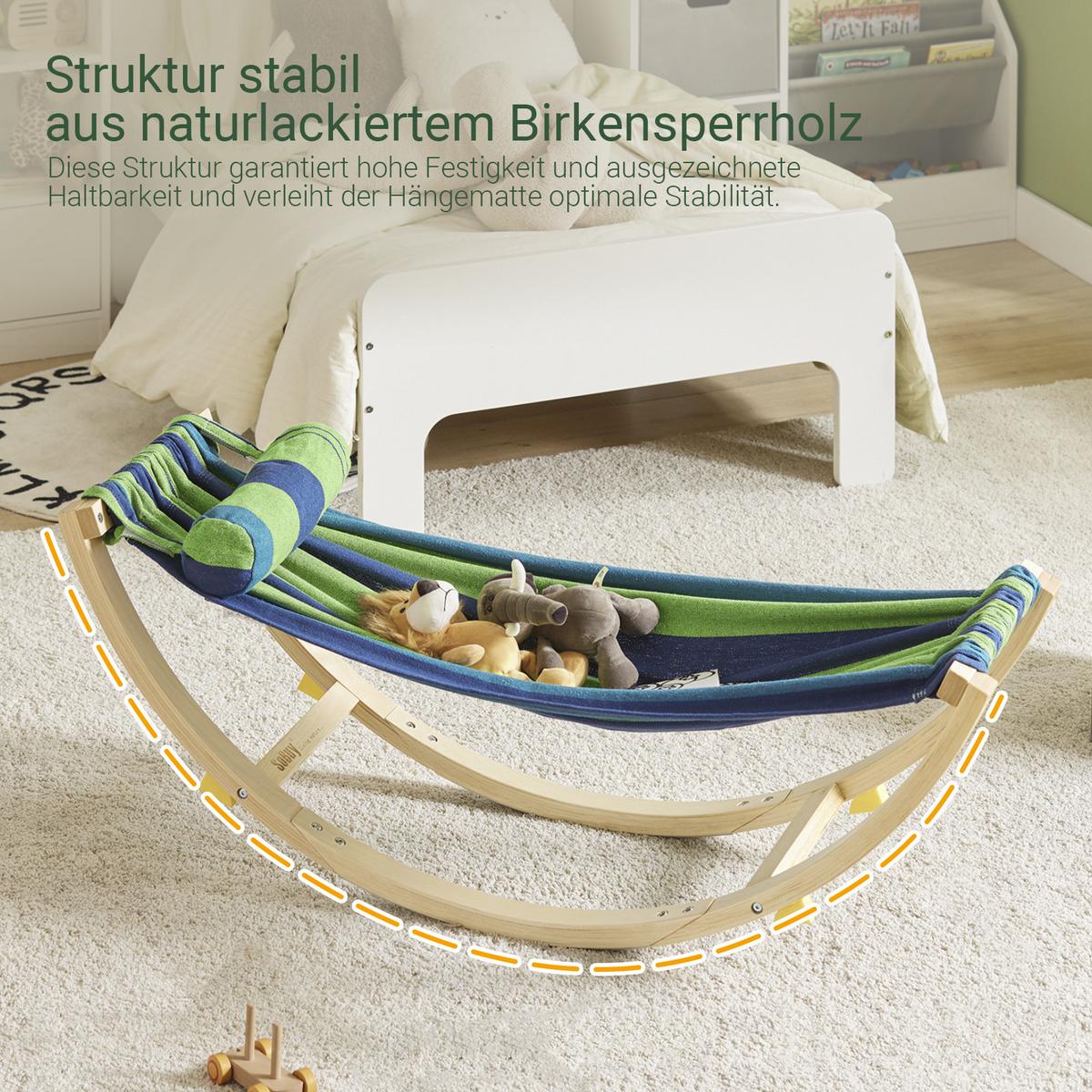 KINDERHÄNGEMATTE Bunt - Multicolor, Holzwerkstoff (124/45/36cm) - SoBuy