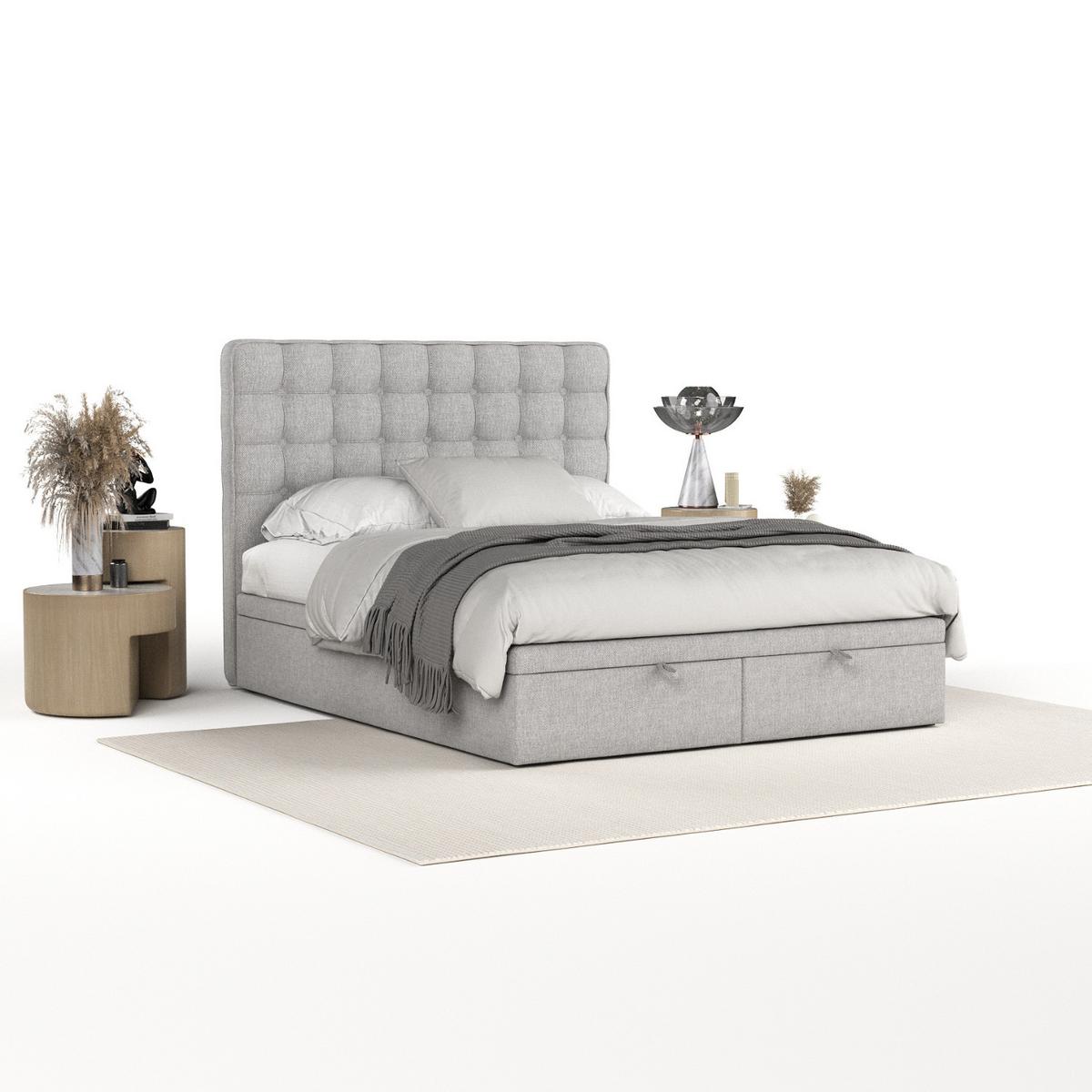 POLSTERBETT Celestia mit Stauraum 160/200 cm Grau im Megan Stoff - Schwarz/Grau, Holz/Holzwerkstoff (160/200cm) - AltaBeds