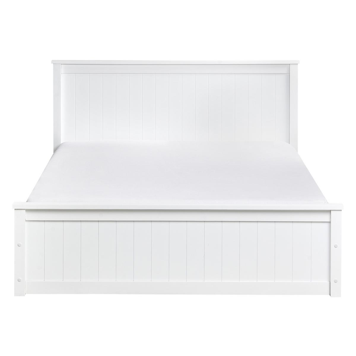 BETT mit Stauraum 140/200 Kiefernholz Weiß Lambres - Weiß, Holz (140/200cm) - Beliani