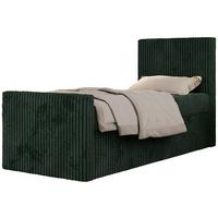 JUGENDBETT TILIO DUO 90/200 - Dunkelgrün Cord - H4 - Rechts Seite - Dunkelgrün, Textil (200/90cm) - MKS