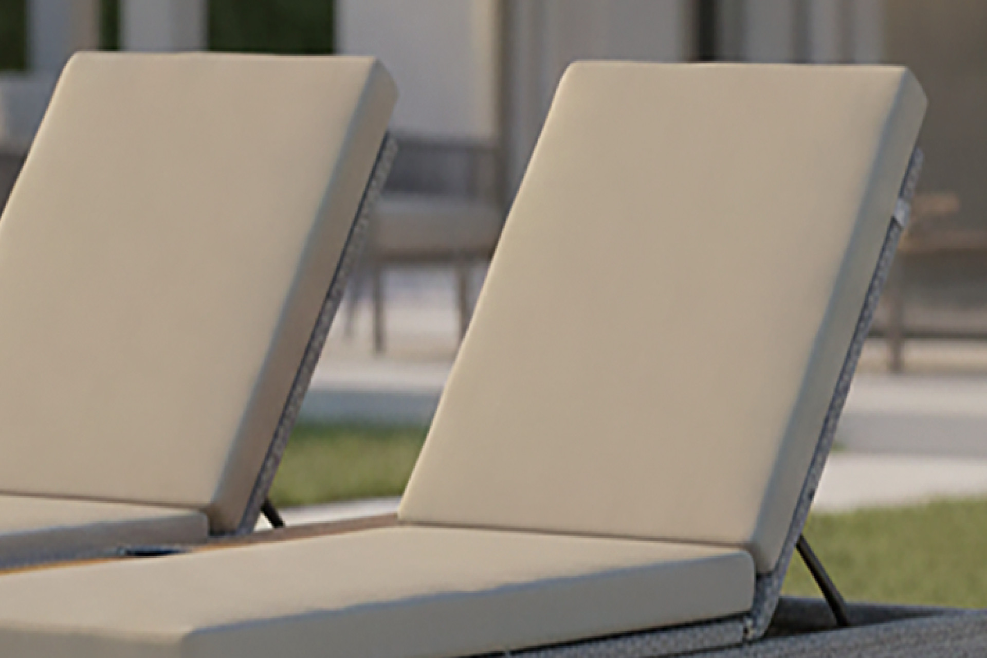 Gartenliege Doppelliege Grau inkl. Auflage Outdoorstoff Rückenlehne verstellbar